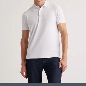Quince Pique Polo White Large